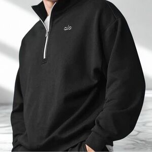ALO Yoga Men's Black Zip-Up Sweater